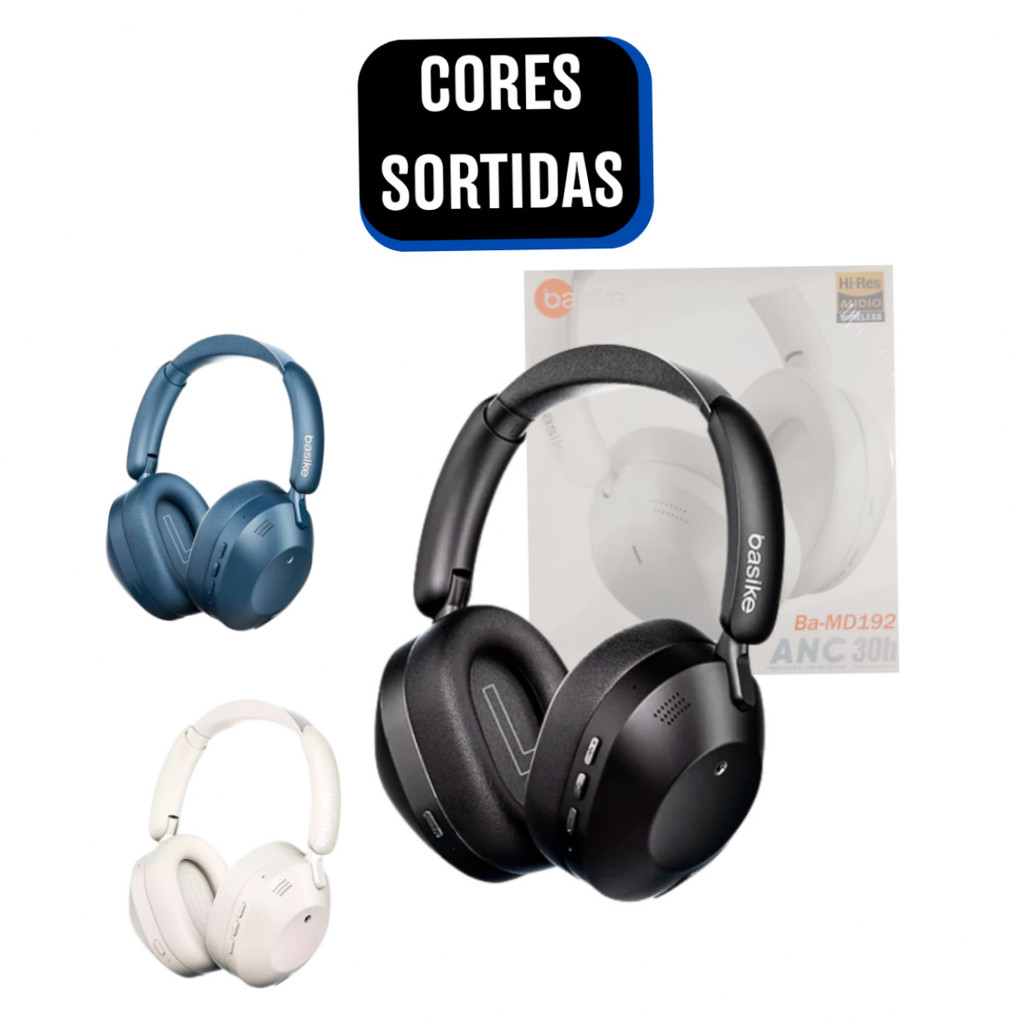 Fone de Ouvido Headphone Bluetooth Hi-Res ANC Cancelamento de Ruído - (Cores Sortidas)
