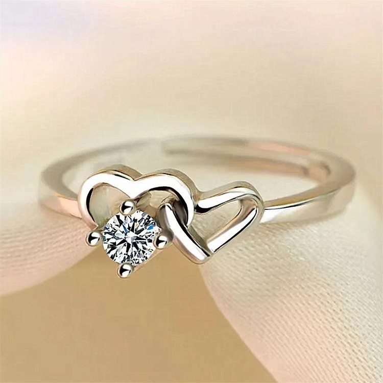 Viviane ^ Novo produto 60 pontos simulação anel de diamante namoro anel de diamante feminino pequeno anel de casamento b