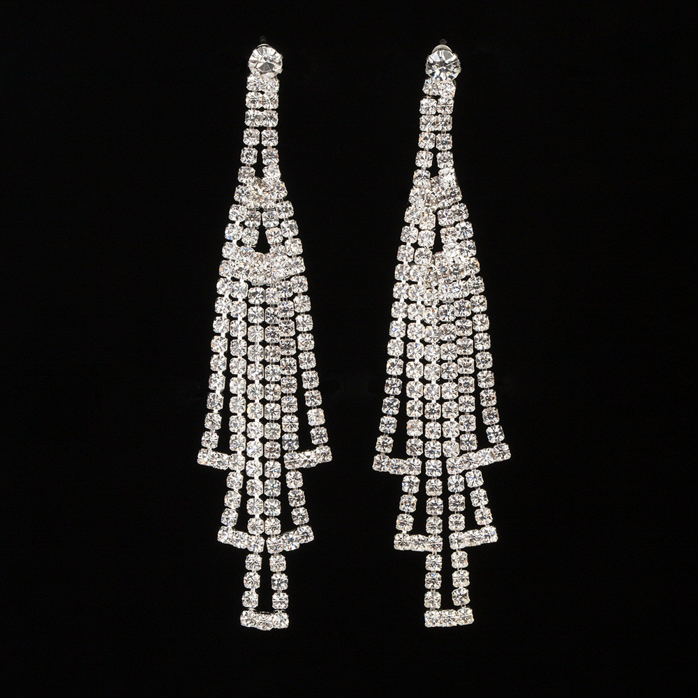 R RUBY * Brincos de diamante Brincos Brincos de borla da moda europeia americana E465