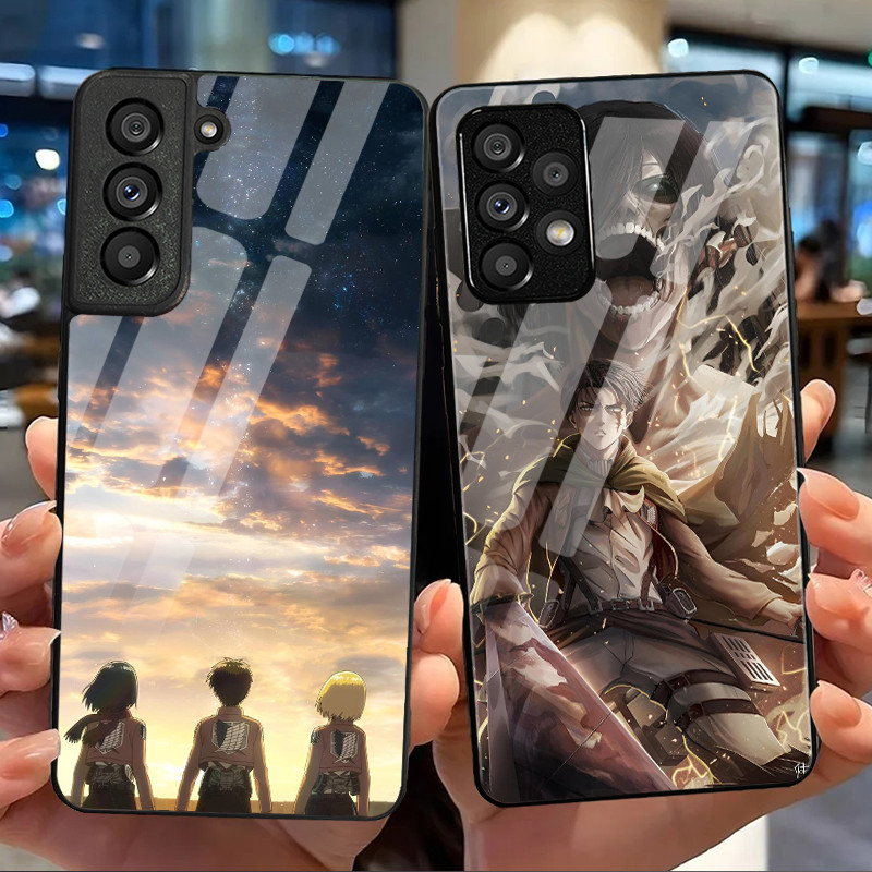 Ataque Ao Titã 07 Caso De Telefone Vidro Para Samsung Galaxy S20 FE S20 Plus S21 S22 S23 S23 S24 S25 S26 Ultra Capa