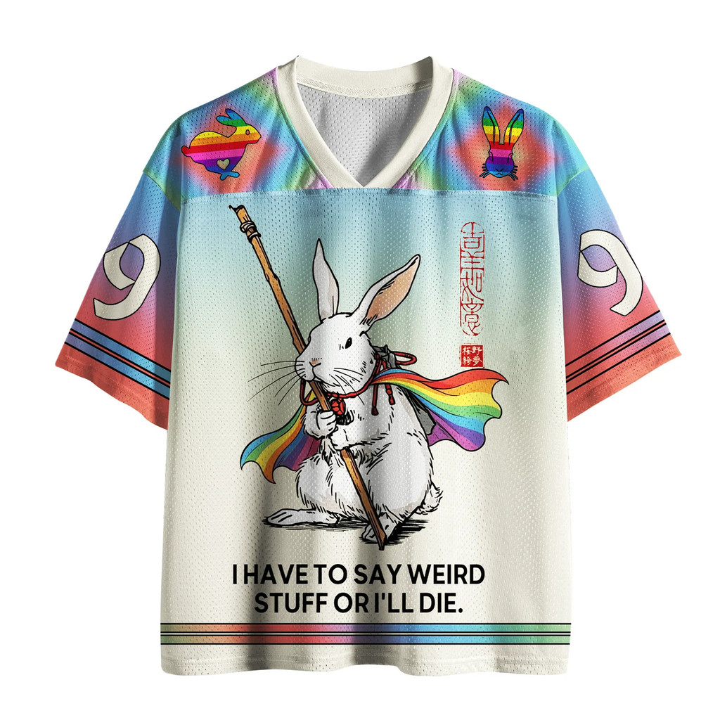 2026 Verão Moda Nova Diversão Colorida Música Coelho 3D Impresso Camiseta Secagem Rápida Esportes Ao Ar Livre Lazer Com 