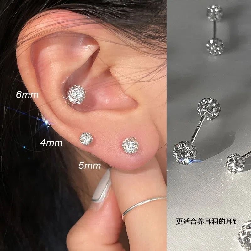 925 brincos de prata feminino orelha Piercing brincos nicho High-End zircão brincos caracol brincos de diamante brincos 