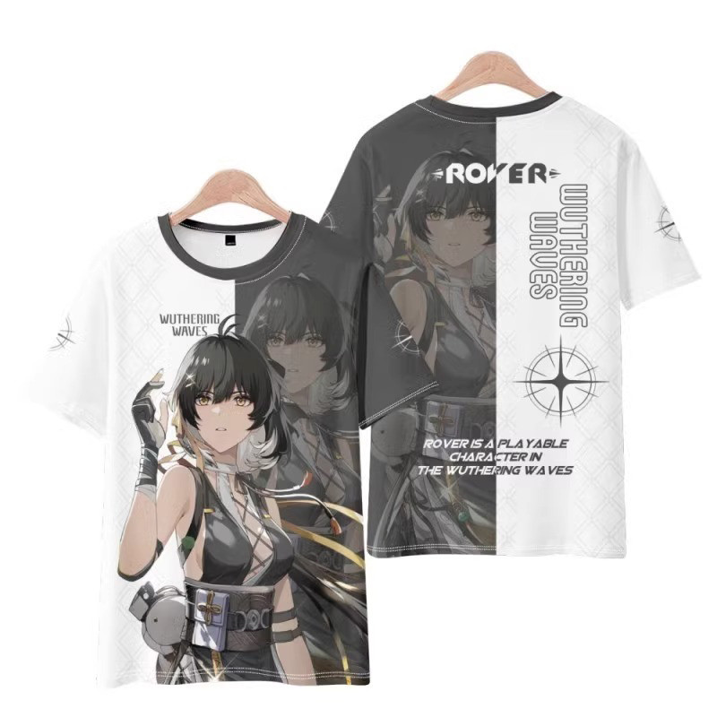Novos Jogos Wuthering Ondas Rover Cosplay Camisetas Impressão 3D Crianças Anime Dos Desenhos Animados Das Mulheres Homen
