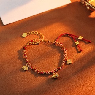20 pulseira novo estilo chinês cabaça flor de quatro folhas pulseira de corda vermelha All-match moda High-end pulseira 