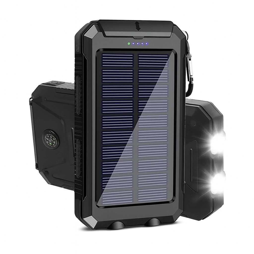 Carregador Portátil Power Bank Solar Usb Preto