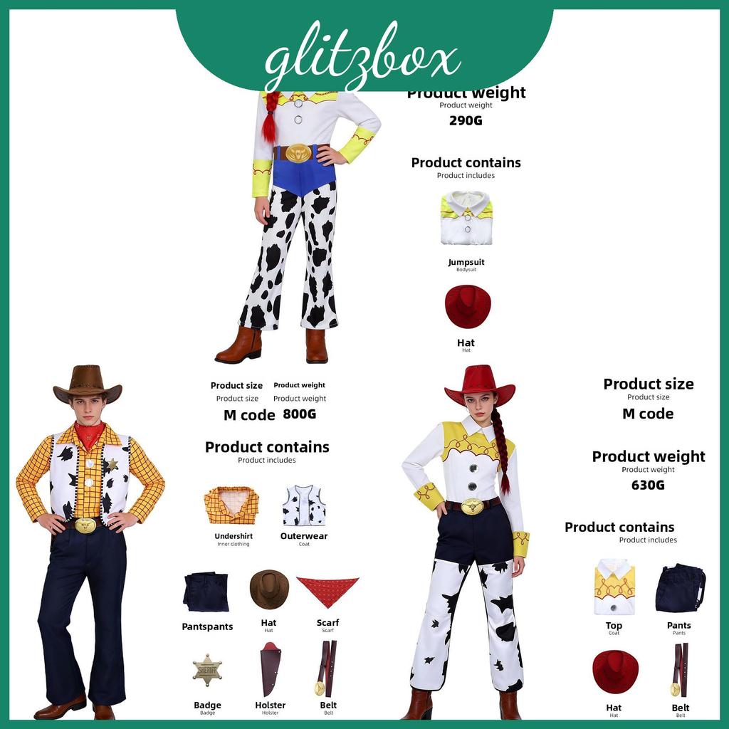 Conjunto De Fantasia De Cosplay Woody E Jessie Para Dramatização De Halloween Anime