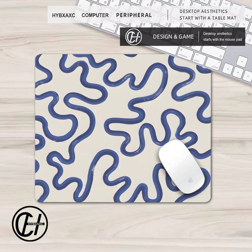 Moda Linha Azul Mousepad 40X45 Quadrado Acessórios De Computador Tapete De Mesa De Jogo De Escritório Padrão De Listra B