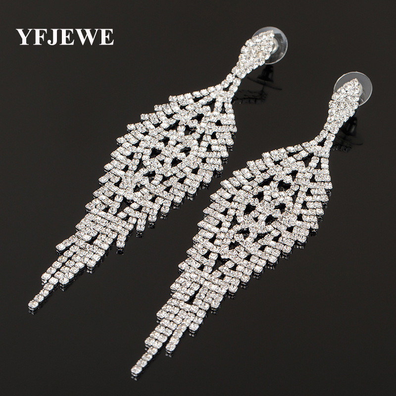 R RUBY * Retro Moda Europeu Americano Longo Brincos de Diamante Cheio de Diamante Exagerado Atmosférico Borla Brincos Fe