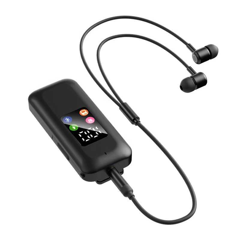 Colar Estilo Bluetooth Fone De Ouvido Suporte TF Cartão Inserção Longa Vida Útil Da Bateria Display Energia Em Fones
