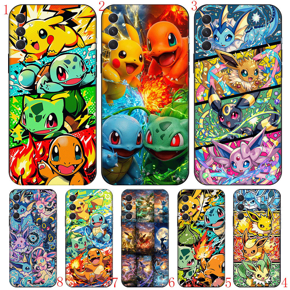 Pokémon pikachu (T-8) Samsung A01 Ue A02 M02 A03S A10 S A20 A30 TPU Para Capa De Telefone Protetora De Plástico