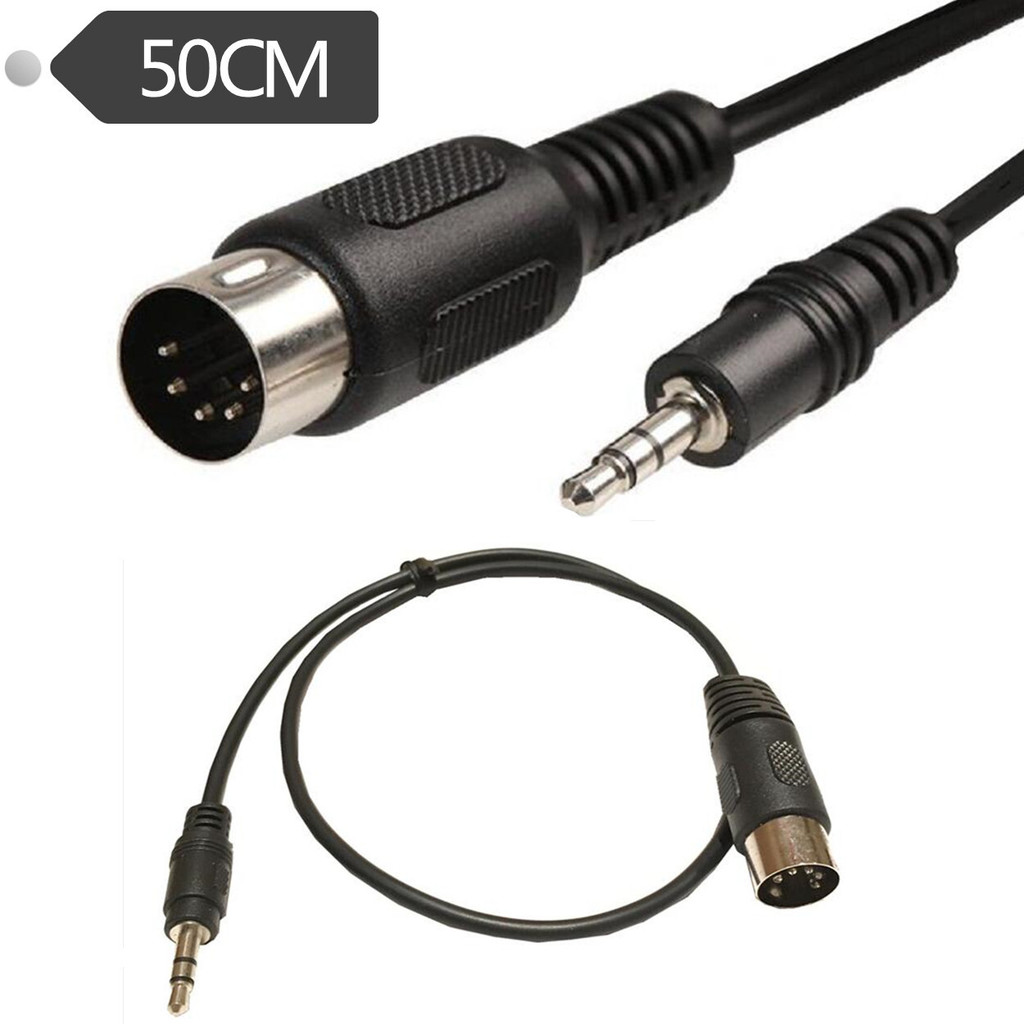 Plugue de áudio 3.5 para cabo adaptador MIDI de 5 núcleos Saída de áudio de computador MIDI5-Core DIN5P 50CM