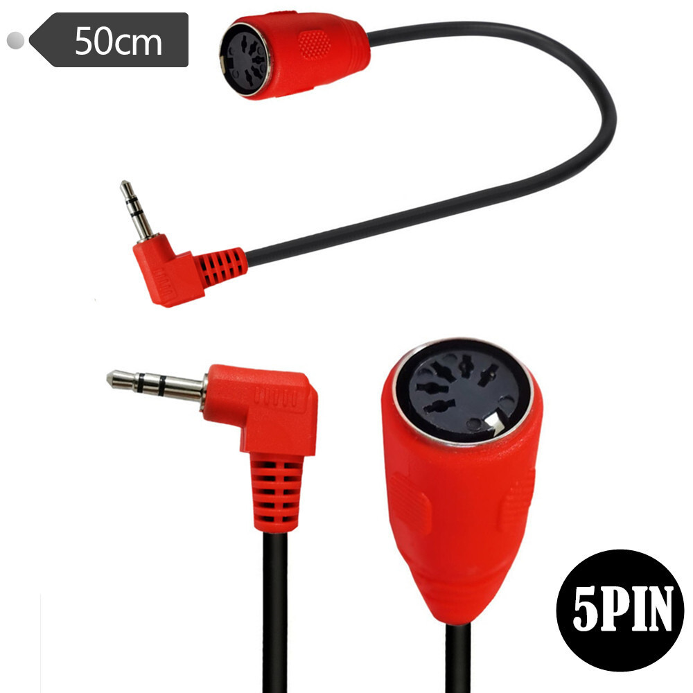 90°Cotovelo MIDI para TRS 3.5 mm macho para DIN 5P fêmea plugue de áudio para cabo adaptador de áudio MIDI
