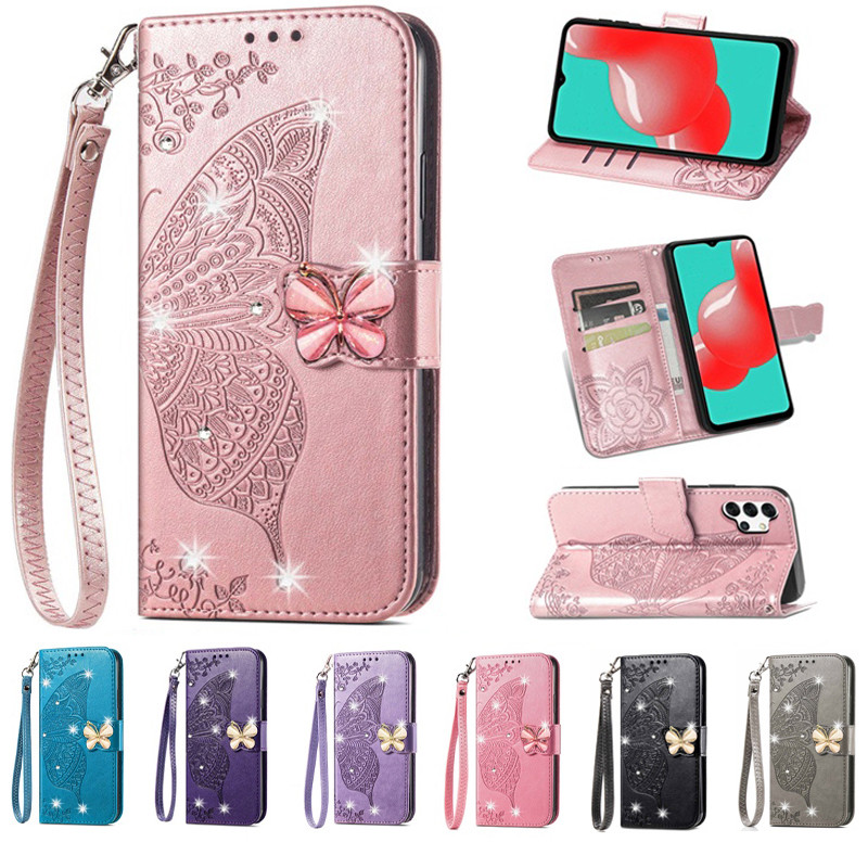 Capa Para Samsung Galaxy A27 A57 A27 A08 A18 A07 A17 A56 A36 A26 A06 A16 A37 5G 4gflor Couro Luxo Espumante Diamante Fli
