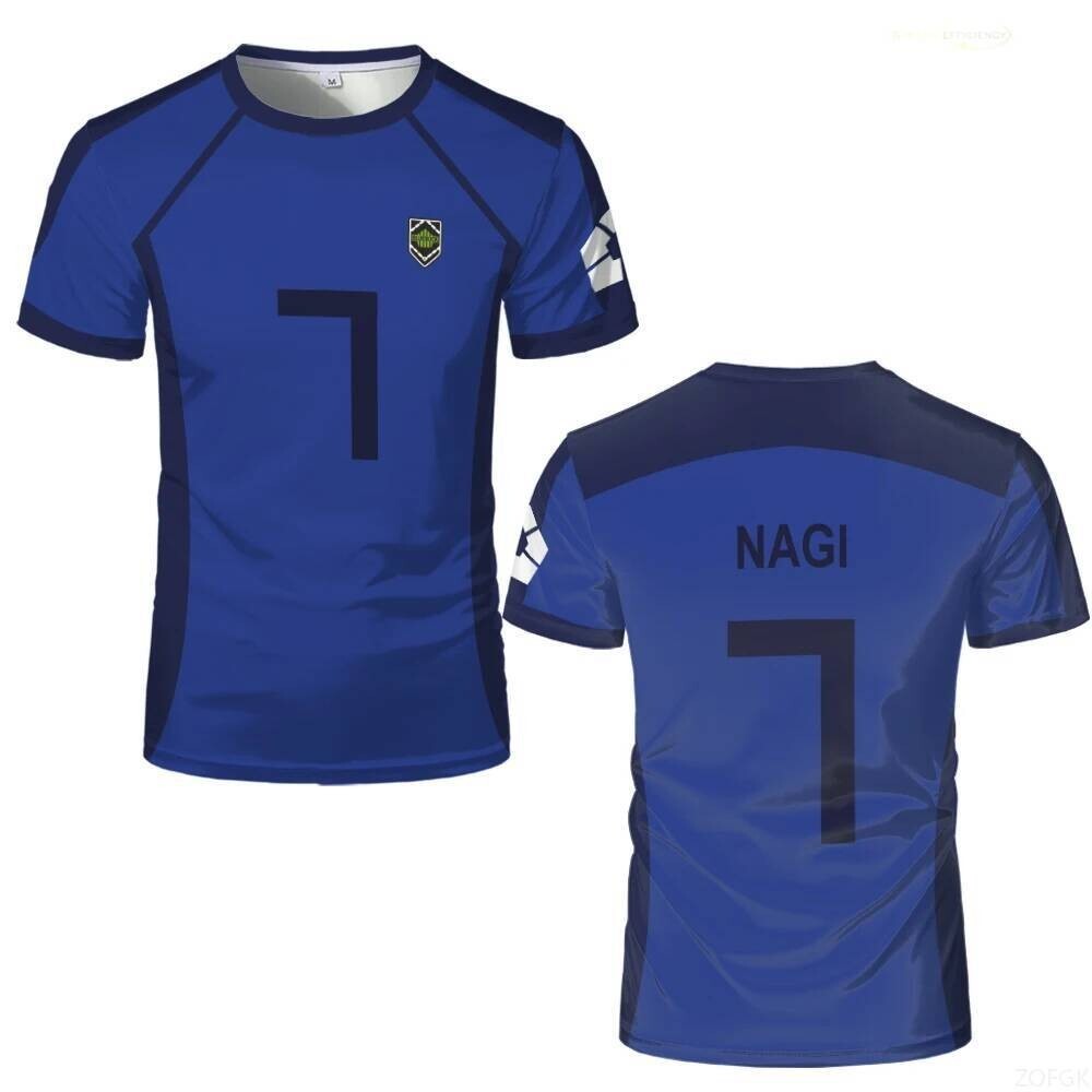 Anime Japão Azul Bloqueio Camisa De Futebol Cosplay Hyoma Chigiri Meguru Bachira Em Torno Do Pescoço Manga Curta Camiset