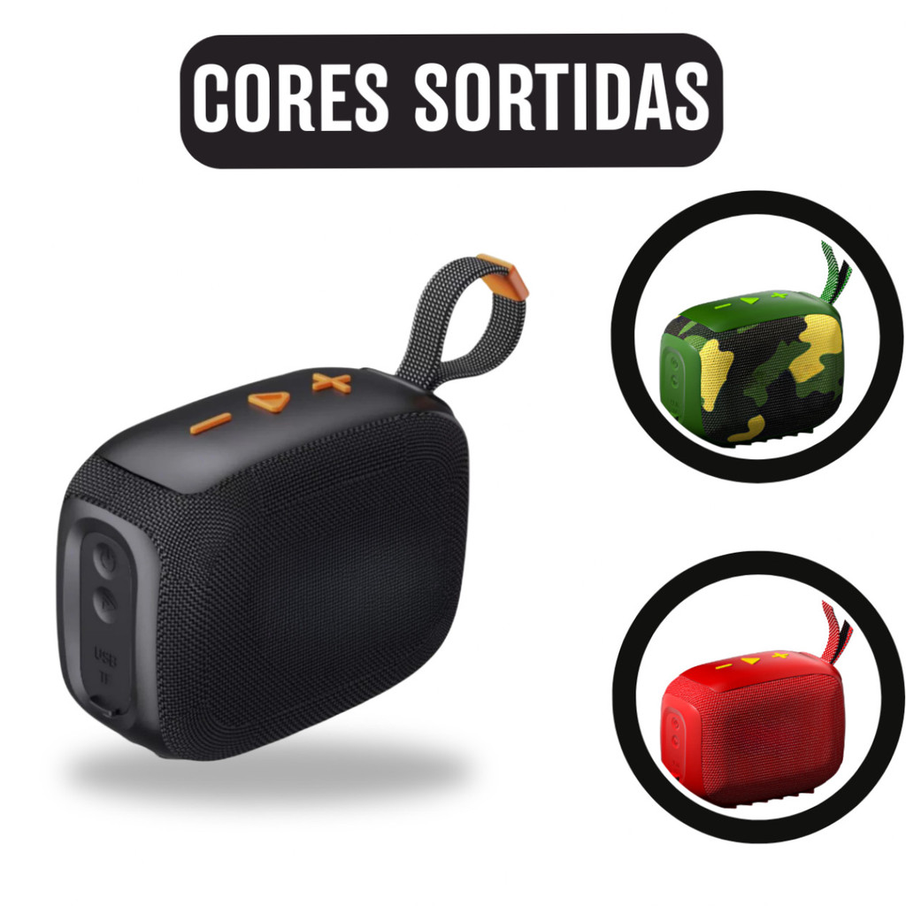Caixa de Som bluetooth GO Alça 10W SOM-0327 Bivolt - (Cores Sortidas)