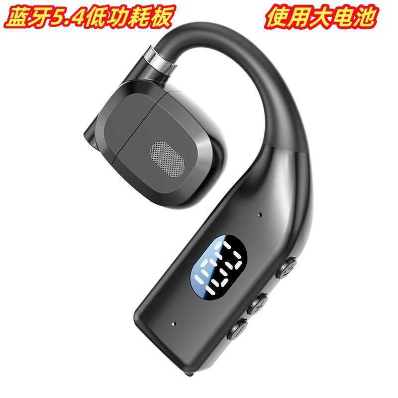 Fone de ouvido Bluetooth aberto com Display Digital, fone de ouvido de grande po