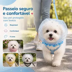 Açaime de Rede Respirável Anti-Ingestão e Anti-Lambida, Ajustável para Cachorro e Gato, Ideal para Passeios