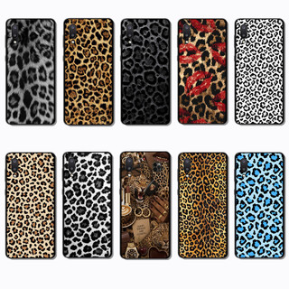 Moda Macio Preto Caso De Telefone Para Samsung Galaxy A01 A02 A6 A7 A8 Plus A9 A21 A60 M40 Leopardo Pele caseg