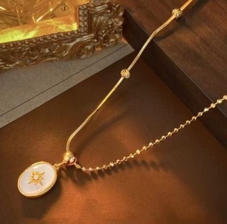 20 colar Natural curvo Fritillary 18K estrela de oito pontas colar luz francesa luxo Retro nicho moda High-End clavícula