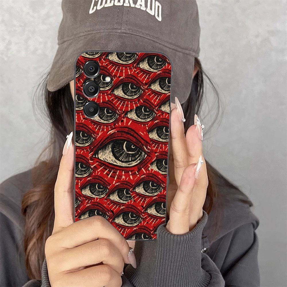 Olhos De Terror Rosto Assustador Caso De Telefone Para Samsung Galaxy A14 A15 A16 A17 A22 A23 A26 A27 A32 A35 A36 A37 A5