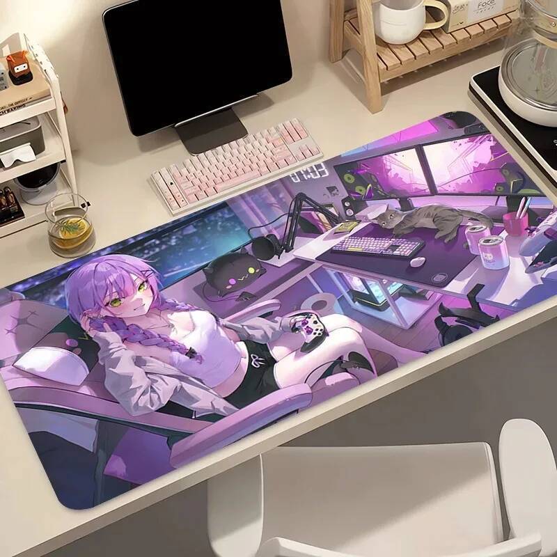 Kawaii Hololive Tokoyami Towa Anime Menina Jogos Mouse Pad Computador Tapete De Mesa PC Teclado Gamer Acessórios