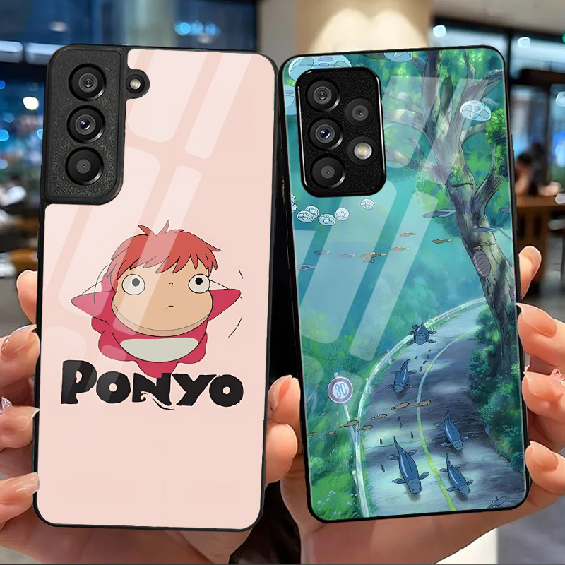 Ponyo 02 Capa De Telefone De Vidro Para Samsung Galaxy S20 FE S20 Plus S21 S22 S23 S23 S24 S25 S26 Ultra
