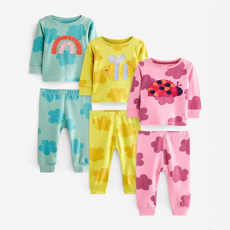 Imagem Criança Pajam Roupas De Bebê Crianças Loungewear Pijamas De Manga Longa Para Bonito Deisgn Leve Confortável Tecido Roupa