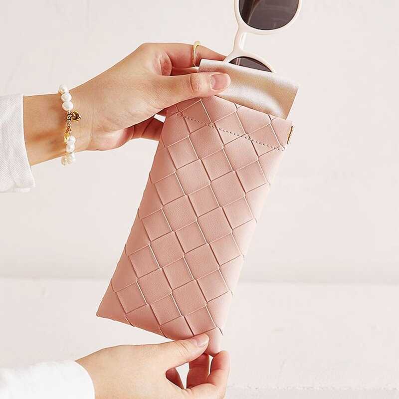 Saco de óculos feminino fechamento automático capa protetora compressão High-End estilhaços portátil óculos de sol saco 