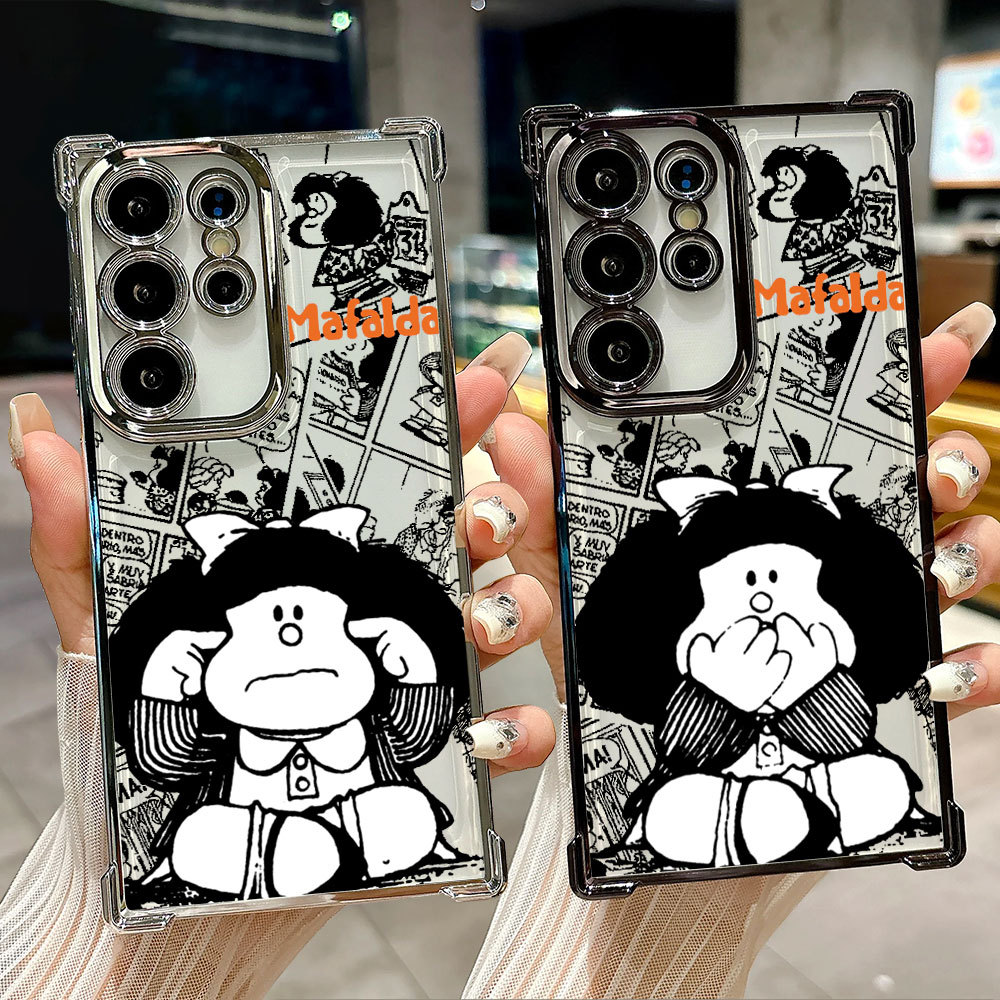 Capa Transparente Mafalda Disney Manga Para Samsung S26 S25 S24 S23 S22 S21 Ultra S25FE Plus S26EDGE A57 A37 De Telefone