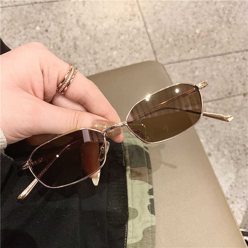 Óculos de sol poligonais de armação pequena pequena Óculos de sol de Metal da moda 2026 Óculos de sol High-End Sense Ult