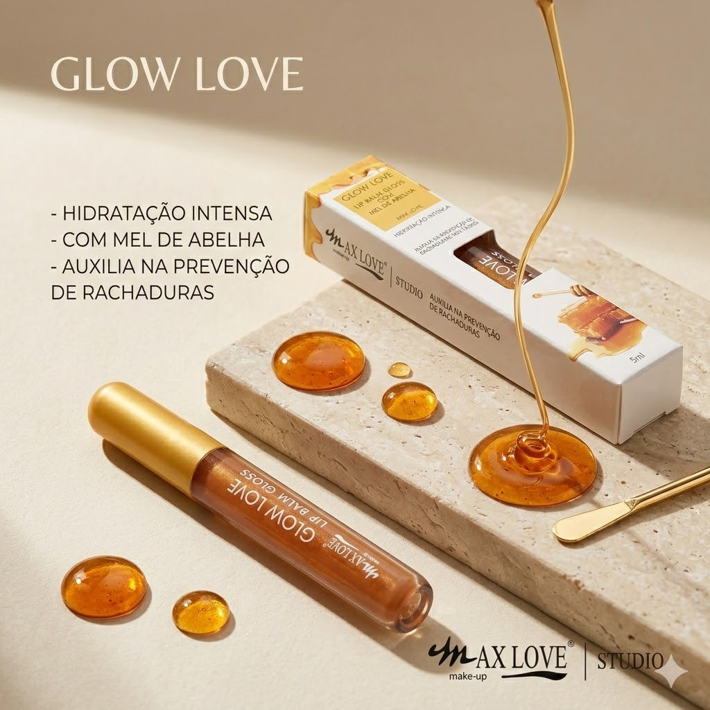 Kit 1/2/3 Lip Balm e Gloss Glow Mel de Abelha Max Love com 5ml - 421
