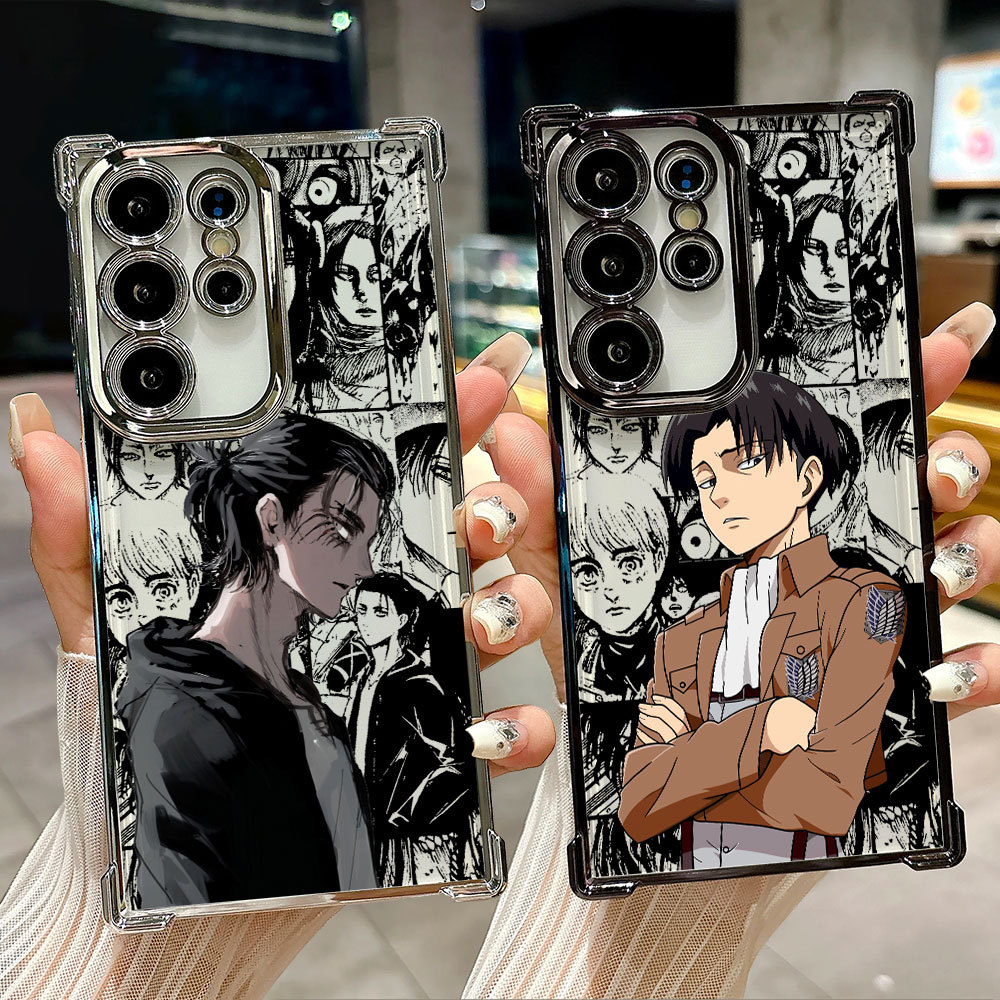 Eren Mikasa Ackerman Anime Capa Transparente Para Samsung S26 S25 S24 S23 S22 S21 Ultra S25FE Plus S26EDGE A57 A37 De Te