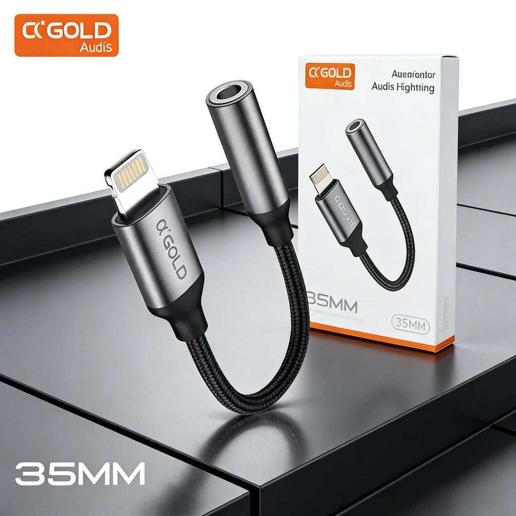 Cabo Conversor A'Gold de Lightning para Fone 3.5mm | CBA-12 - Uso em Dispositivos Apple