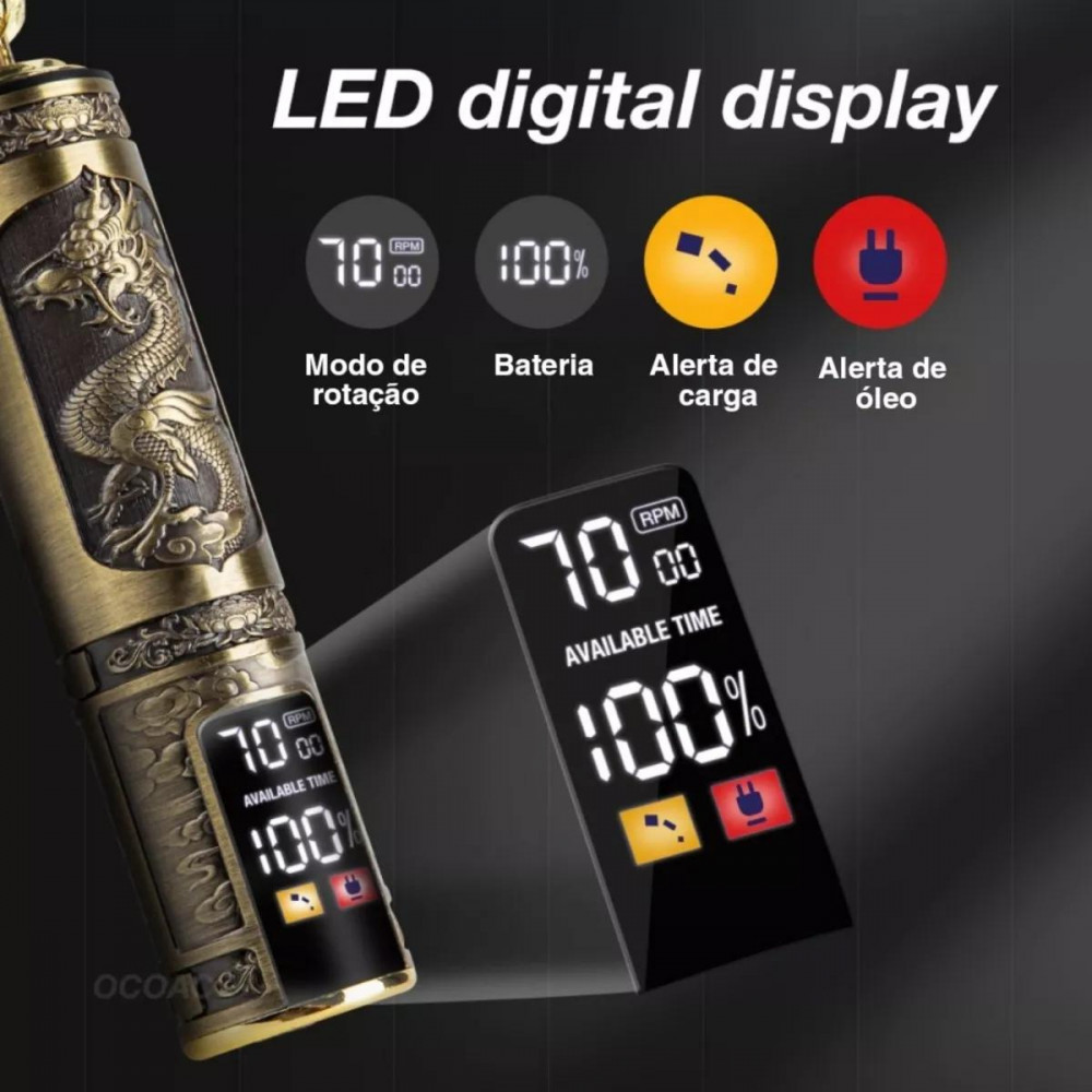 Máquina De Cortar Cabelo Barba Profissional Com Display Digital Kapbom KA-3609