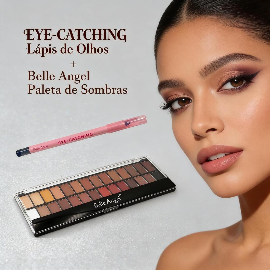 Lápis de Olhos Ruby Rose EYE-CATCHING + Paleta de Sombras Belle Angel HB-E2400+B013-1