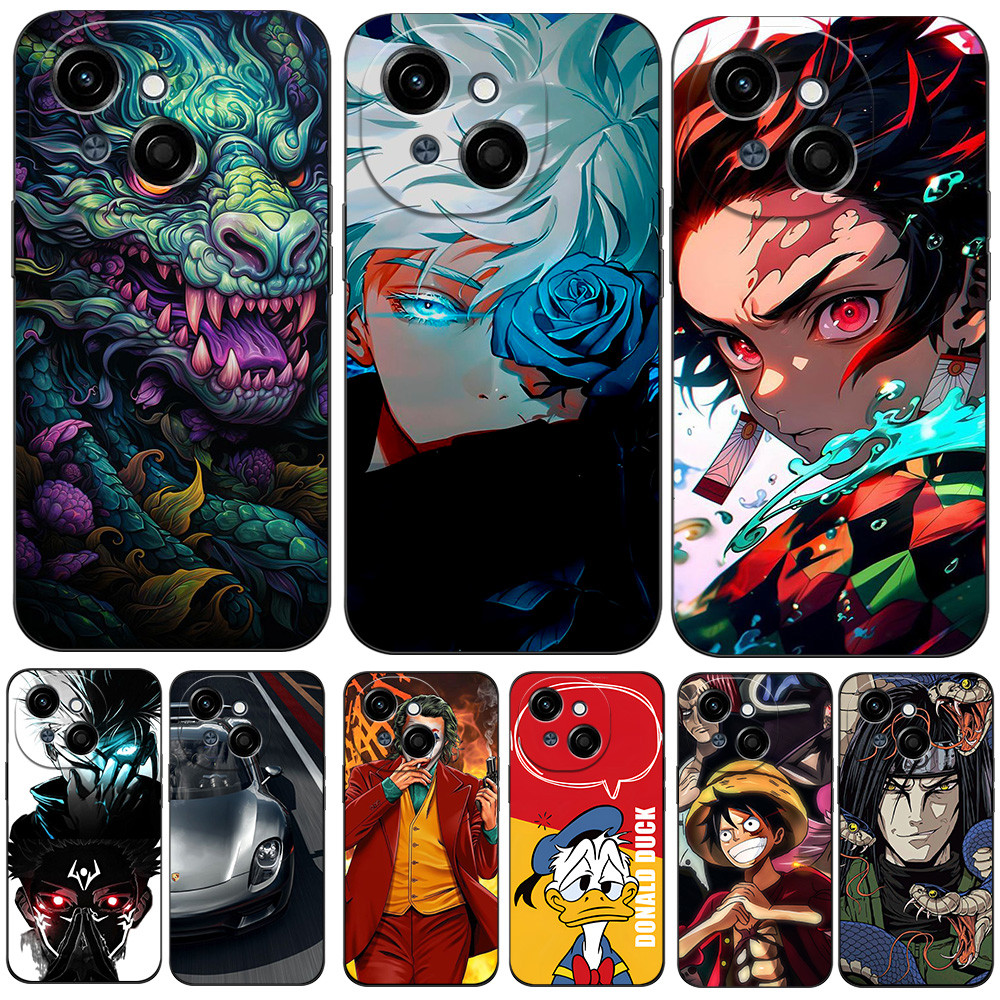 Capa Para Tecno spark go 2025 go1 POP 9 4G Silicone De Telefone O Coringa Cobra Preta Flor Gato Jesus