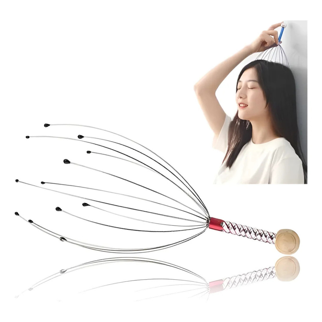 Massageador de Cabeça Manual Anti Stress Relaxante Alívio Tensão Cuidados Pessoal Relax