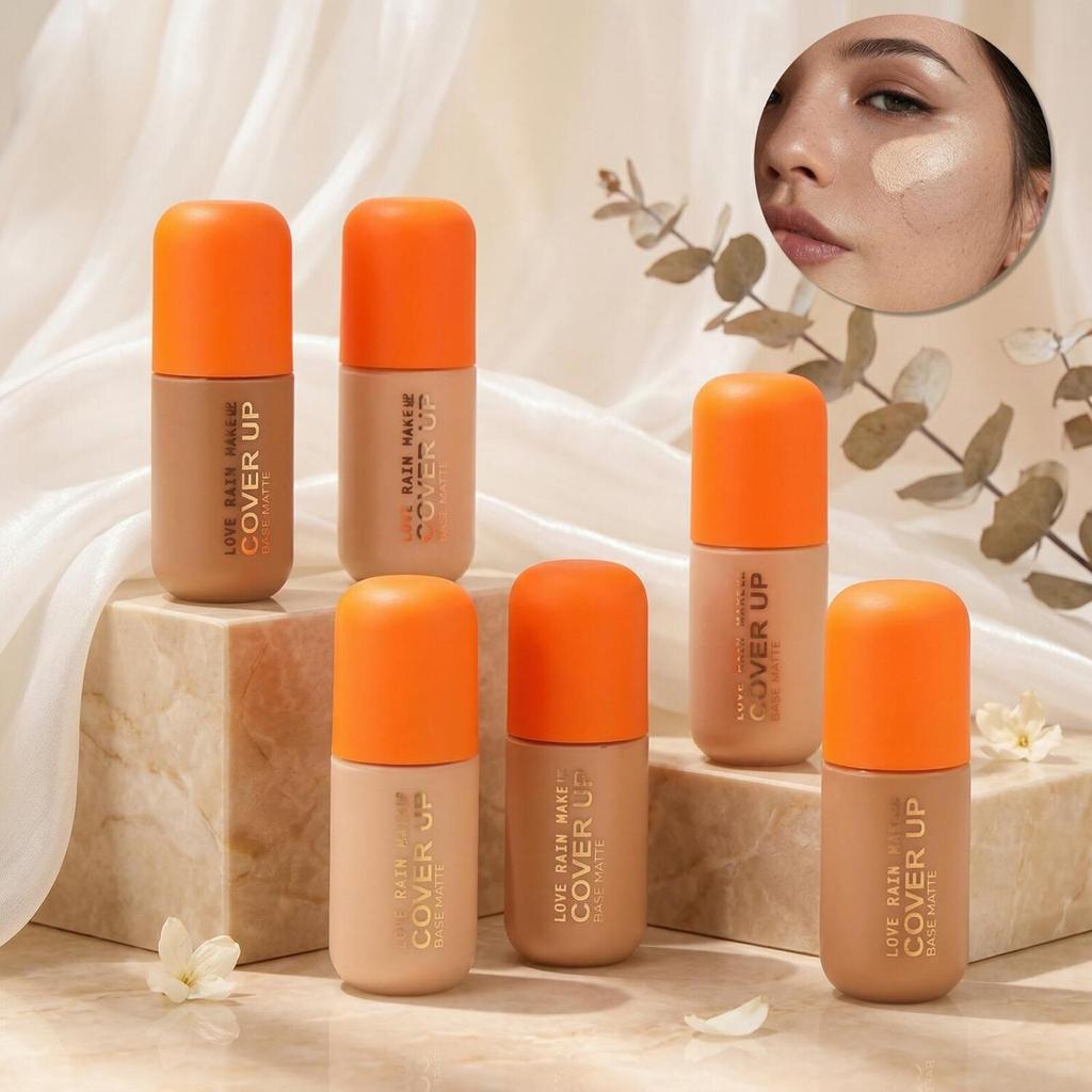 Lové Rain base matte cover up ótima cobertura/matte/acabamento aveludado em Oferta na Shopee