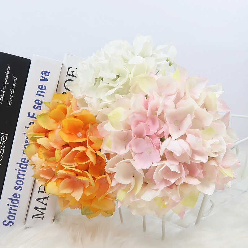 Flor artificial decoração de sala de estar flor artificial buquê de hortênsias decoração de mesa de centro flor decoraçã