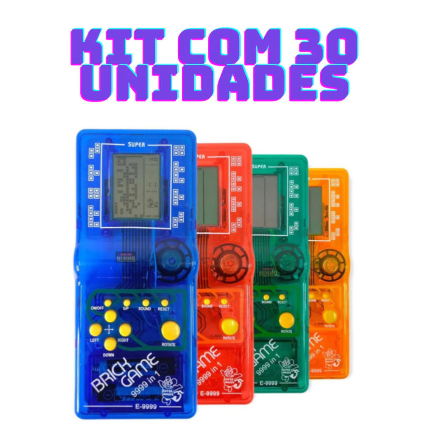 Kit com 30 Super Mini Game Retro Brinck Game Portátil 9999 jogos