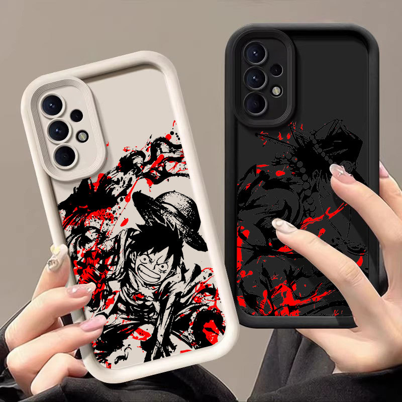 Anime Japonês One Piece Luffy Ace Capa Para Samsung A57 A56 A55 A37 A36 A35 A53 A54 5G A73 A34 A07 Macia A25 A22 A23 A14