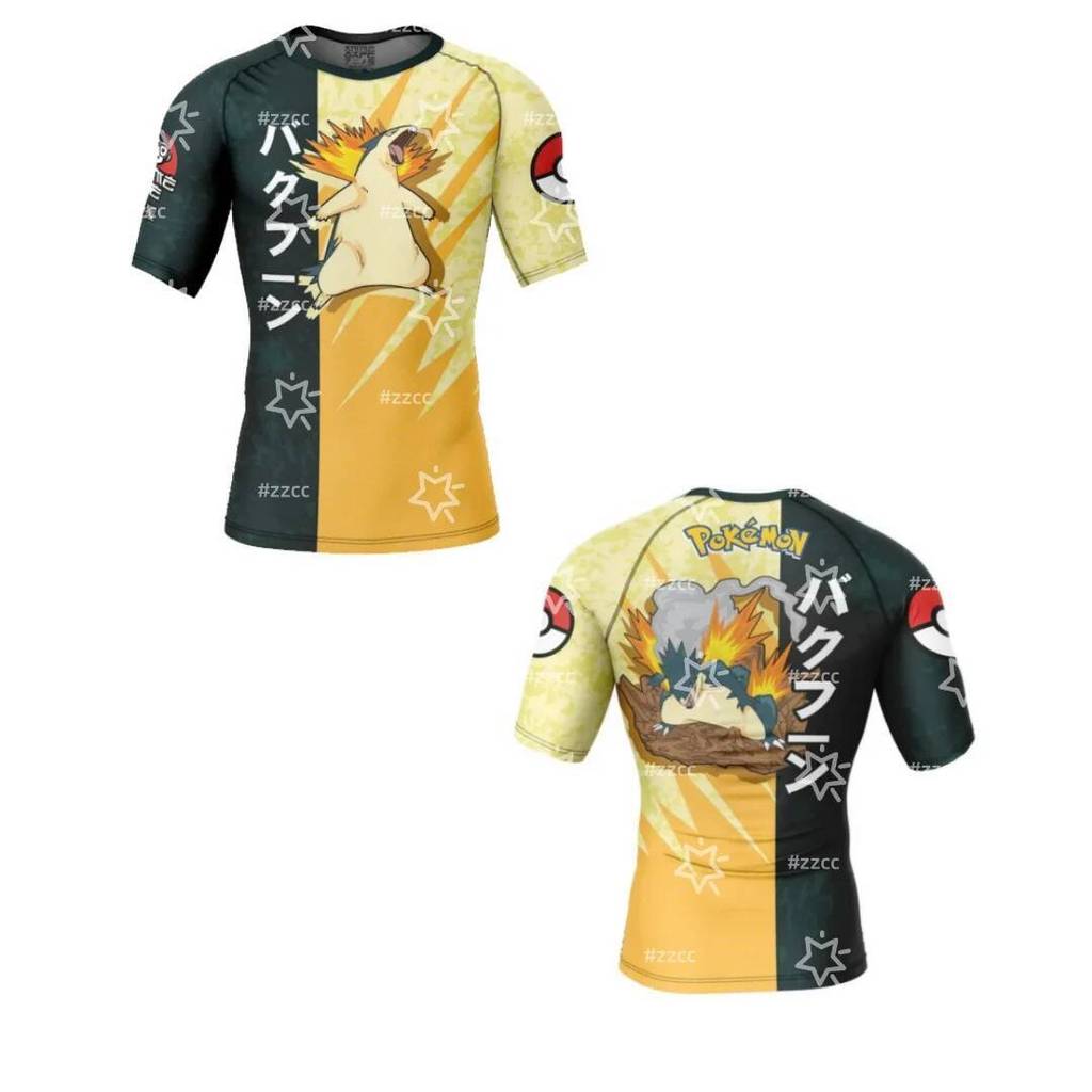 Pokemon'typhlosion Gráfico Fitness Camiseta Anime Esportes De Verão Secar Rapidamente Criança Roupas Menino Menina