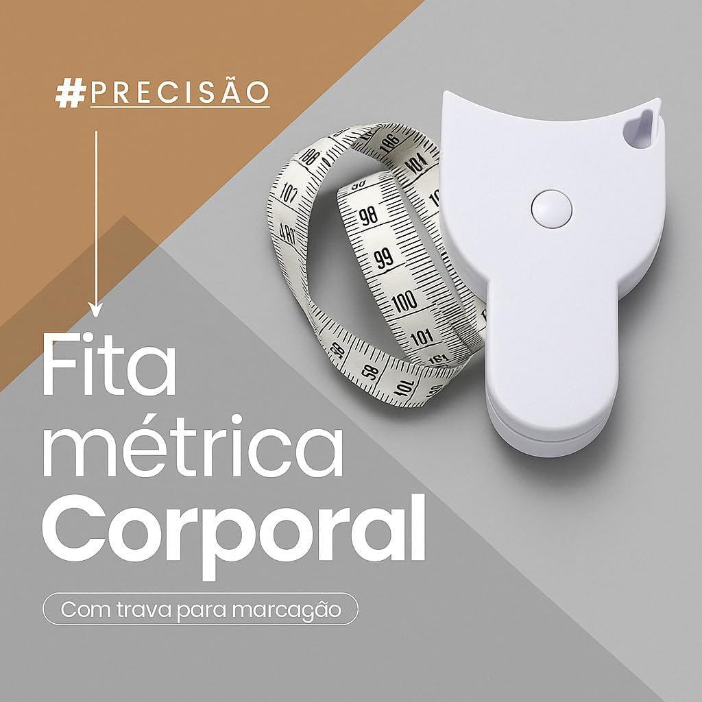Fita Métrica Corporal 150cm Retrátil Medidas Corpo Academia Costura