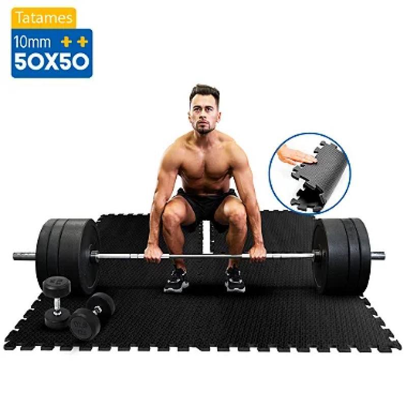 Kit 9 Tatames EVA 50x50mm Preto - Soft & Durável