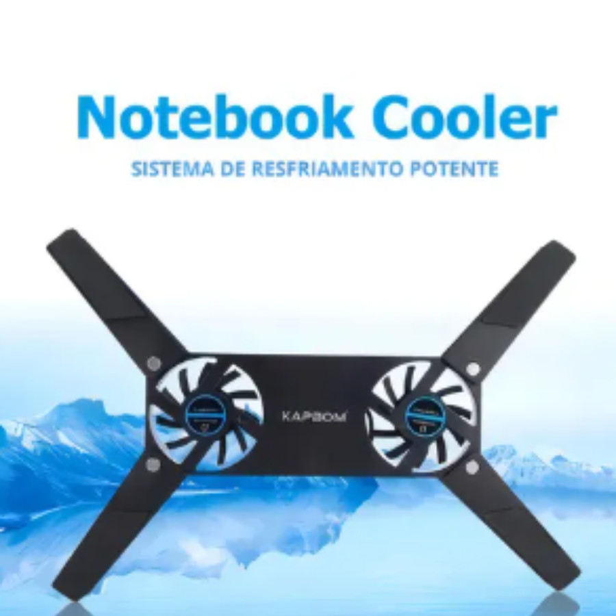 Cooler Usb Base Resfriador Portátil Notebook Aparelhos Modem Cor Preto LED Preto - Full