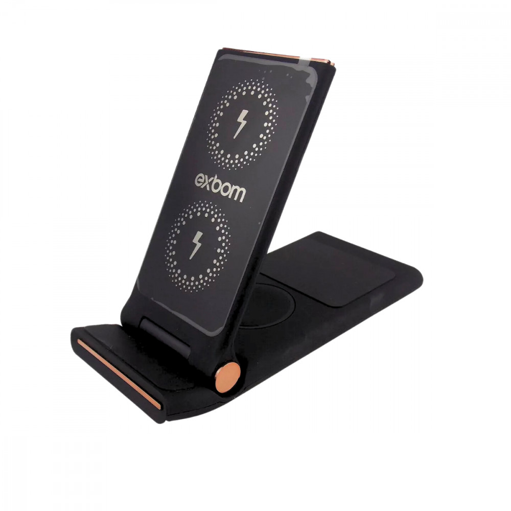 Carregador 3 em 1 Wireless Exbom TQI-F63 – Indução