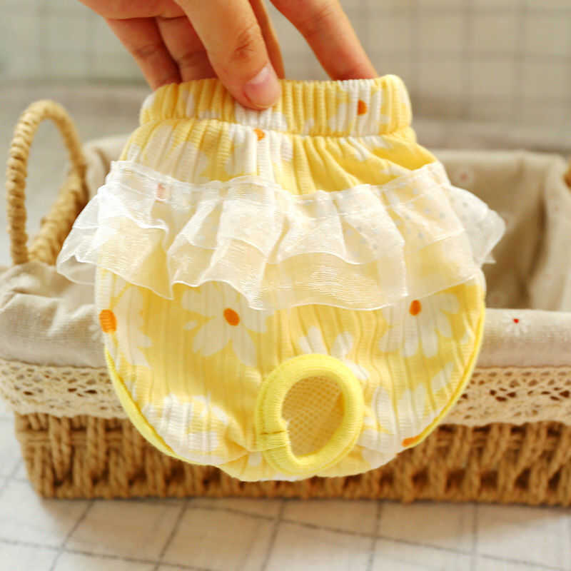 Calças fisiológicas para cães de estimação, saia fofa, guardanapo sanitário de pelúcia, calças fisiológicas para cães pe