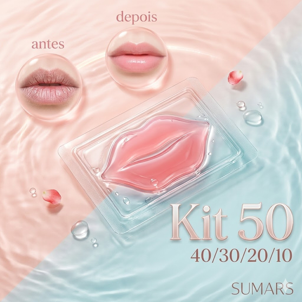 Kit 50/40/30/20/10 Máscara Labial Hidratante De Mel de Colágeno com Cristal Hidratante - Hidratação Profunda 5035.1.1