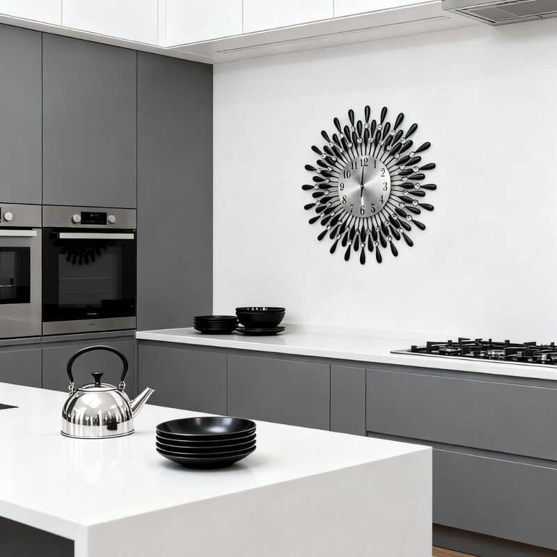 Europeu simples relógio de ferro decoração sala estar relógio parede casa relógio quartzo Metal criativo relógio parede