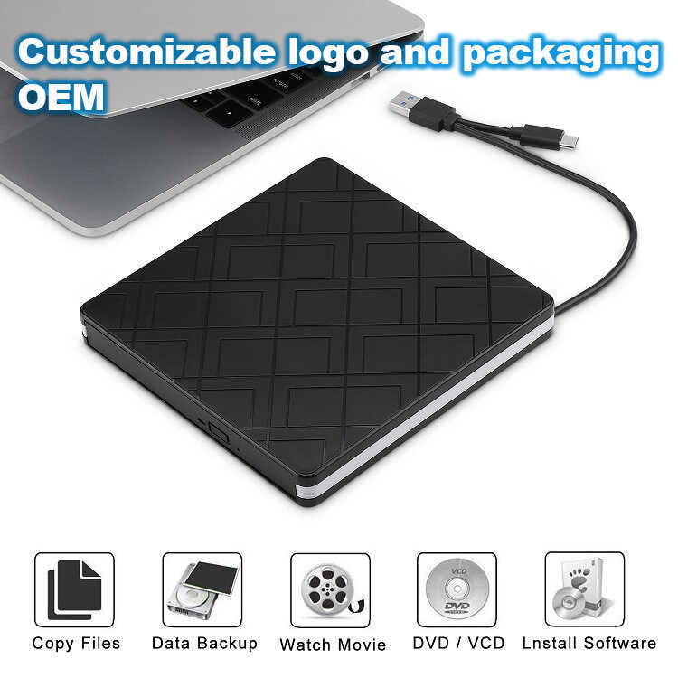 Unidade óptica externa de computador personalizável OEM, gravador de gravação de Notebook, unidade de dvd móvel externa,